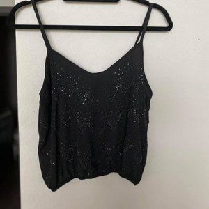 Black Sparkly Crop Top